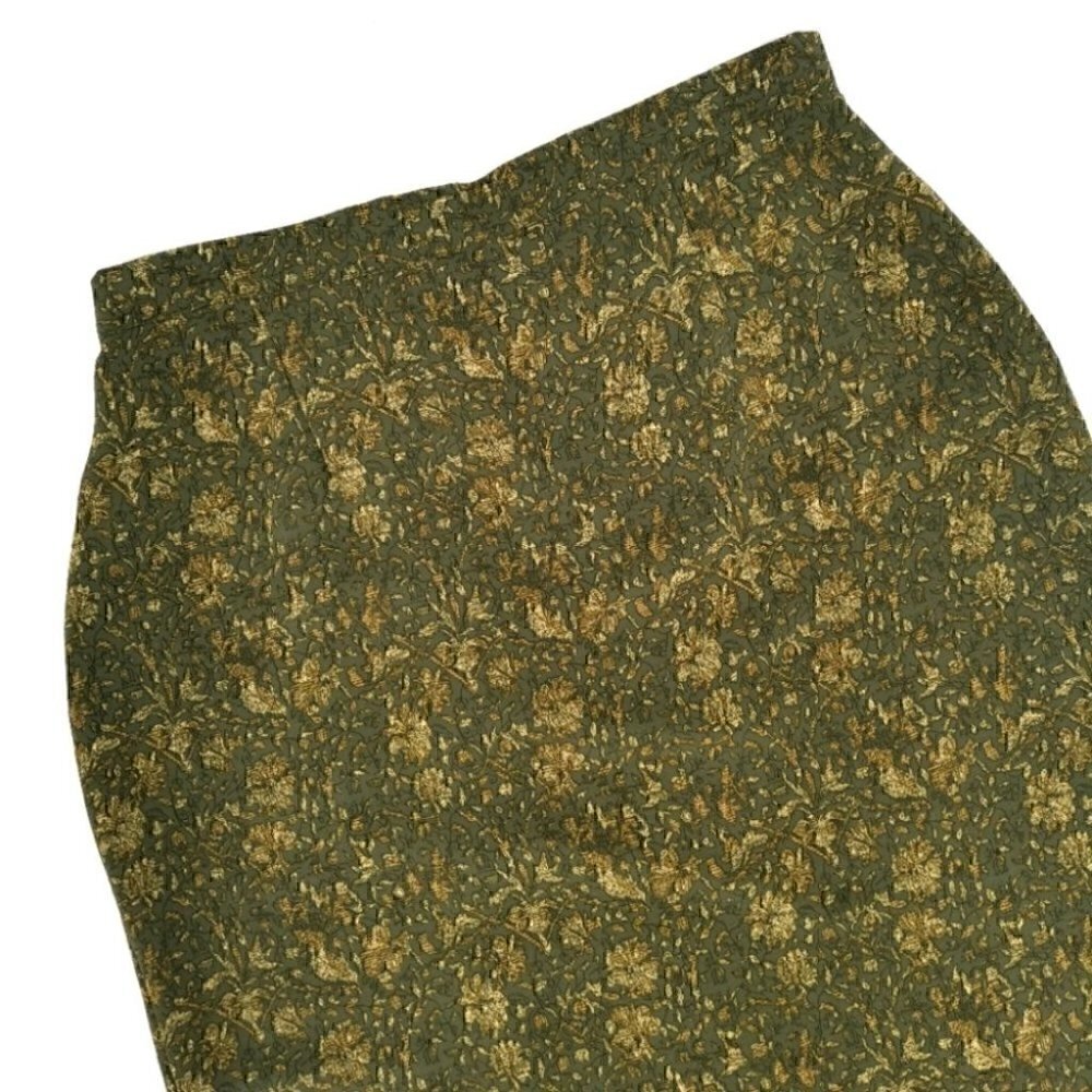 Penman's Women's Vtg Olive Green Floral Skirt - Picture 9 of 9